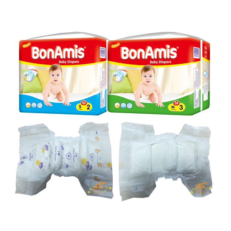 2016 Hot sell  Guangzhou high absorption hunggies disposable Bonamis baby diaper