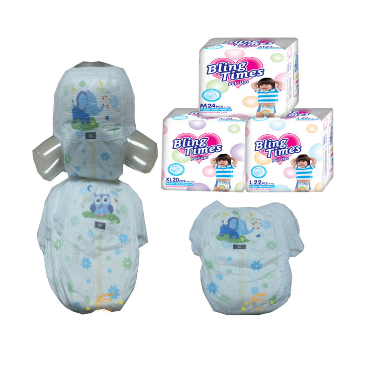 Guangzhou wholesale baby disposable super-absorbent  nice quality pull ups baby pants