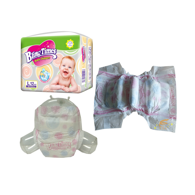 Clothlike non woven baby diapers with magic tape bling times pampers