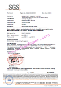 BBG the certificate of SGS testing report